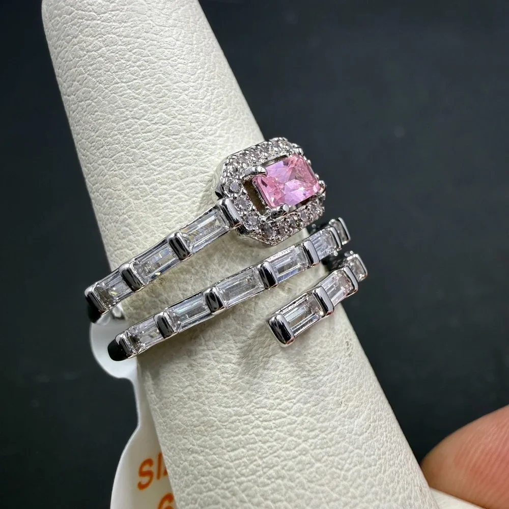 Bomb‎ Party Love and Be Loved Size 6 Ring Lab Rose Quartz RBP6473 Rhodium